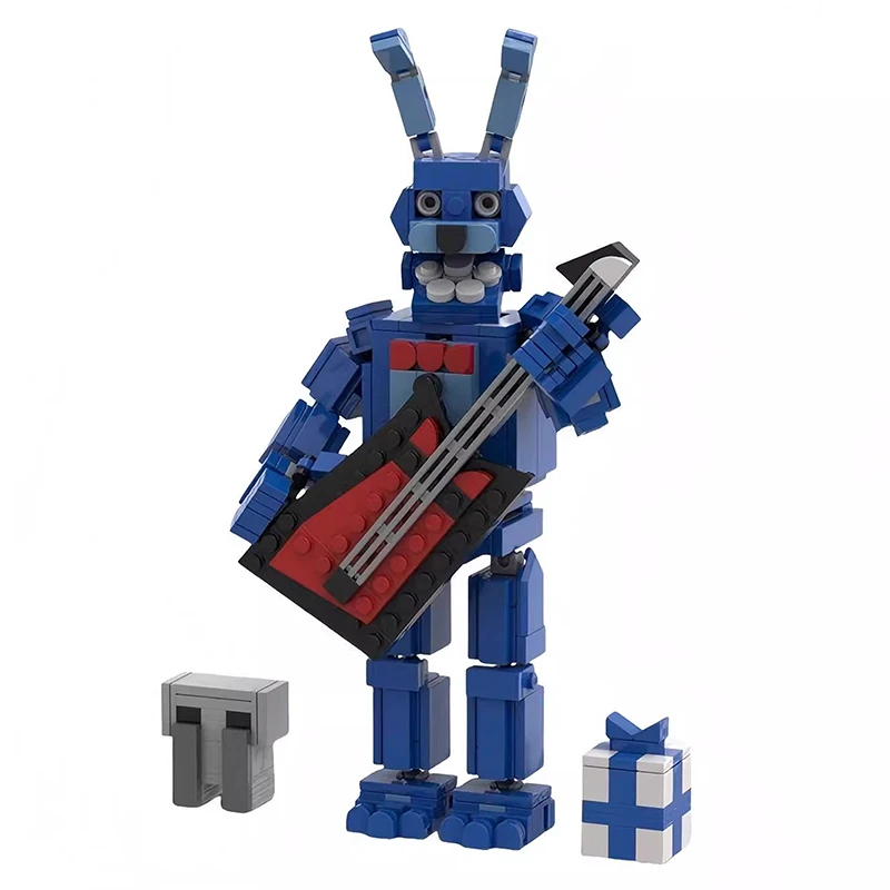 Bricklink MOC 아이디어 다섯 밤 공포 게임 Freddyed 액션 피규어 Fredbear Foxy Puppet 빌딩 블록 아이 장난감 할로윈 선물