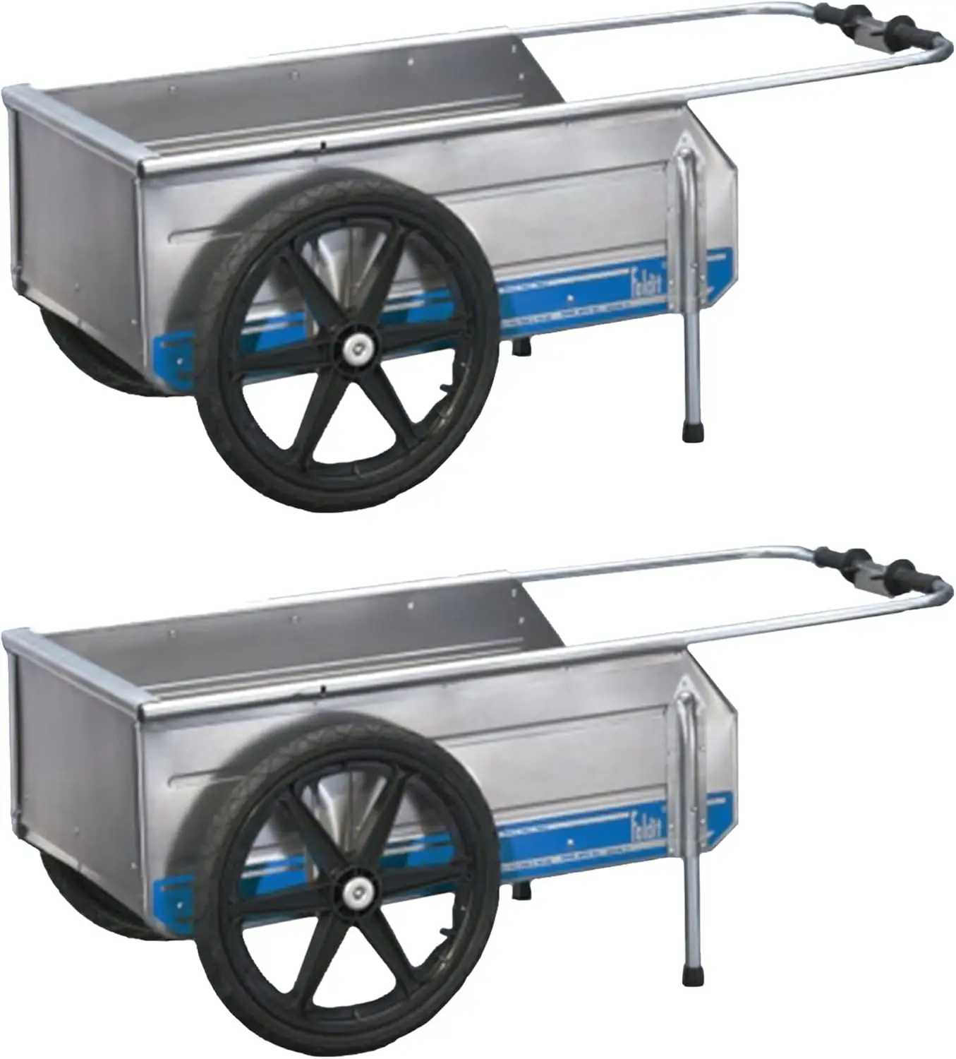 

Portable Aluminum Folding Utility Cart, 330 Pound Capacity, Blue Stripe (2 Pack)