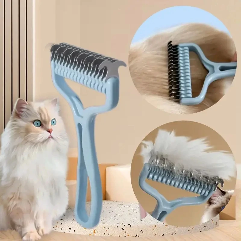 Cat brush Cat Fur Knot Cutter Pets Hair Removal Comb Dog Grooming Shedding Tools Double sided Stainless Brush Pet Products