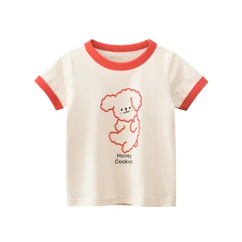 Girls' Printed Short-Sleeve T-Shirt | Cotton Top for Ages 2-8 5 2025 Summer 2-8 Years Kids Girl Shorts Sleeve T-shirts Printed Little Girl Top Baby Girl T Shirts Children Toddler Girl Clothes 5