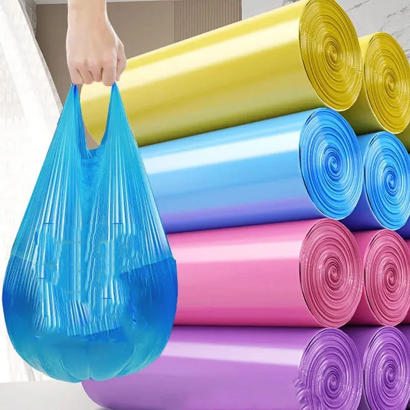 400 Pcs/Lot Large Capacity Vest Type Garbage Bag Portable Plastic Garbage Bag Living room Bathroom Kitchen Garbage Storage Bag