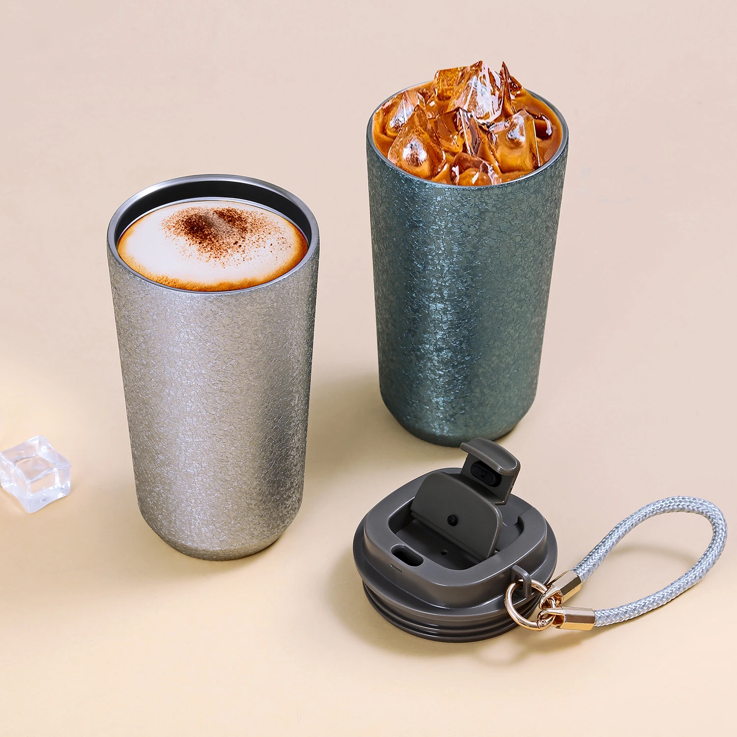 التيتانيوم المغلفة الترمس القهوة الشاي بهلوان الفولاذ المقاوم للصدأ معزول سيارة الحرارية القدح كوب محمول زجاجة ماء Ti قوارير مفرغة