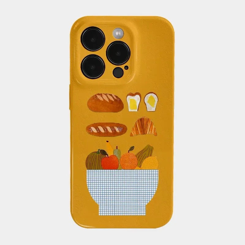 Korean Ins Orange Picnic Case for IPHONE 15PRO MAX 14 PRO 13 PRO MAX 15 15PLUS XR XS MAX SE Case Acrylic Hard Mobile Phone Cases