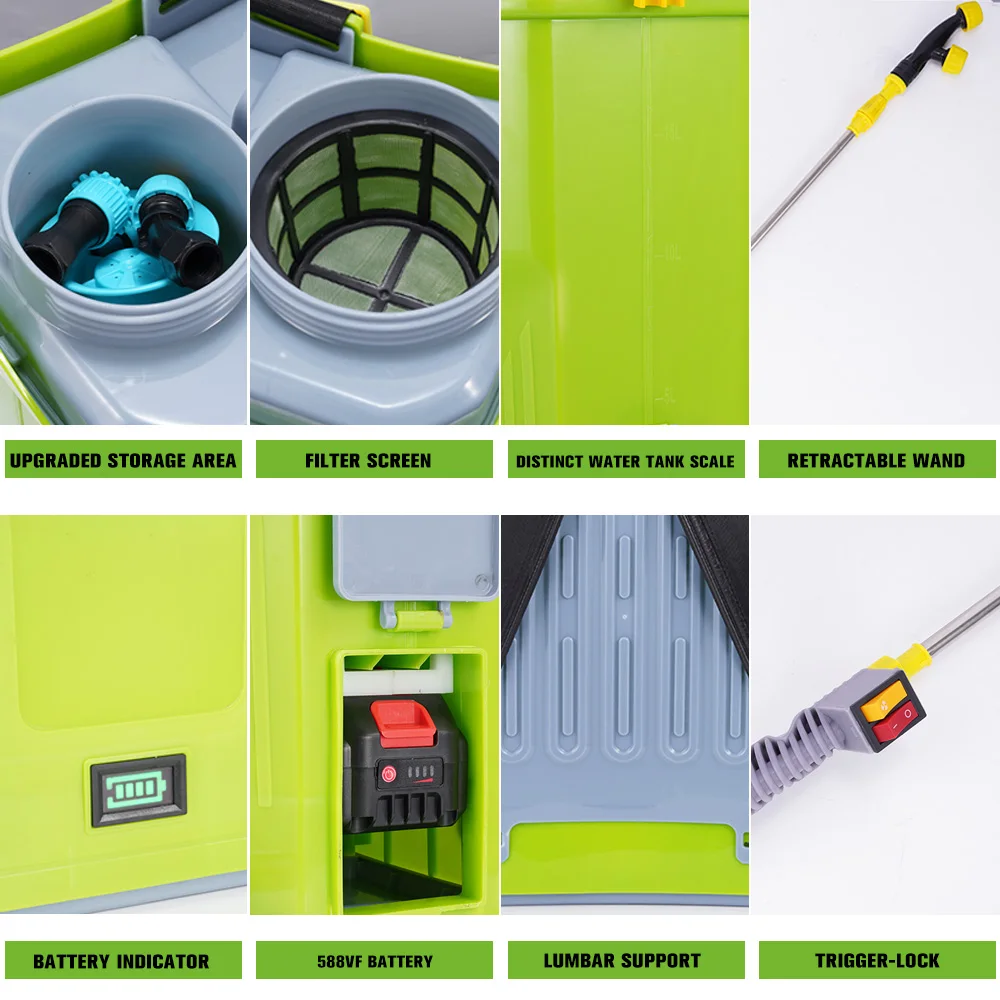 ONEGREEN بخاخ ليثيوم كهربائي 80psi 20L قدرة عالية ساحة الحديقة رش أدوات كهربائية للري لبطارية ماكيتا 18 فولت