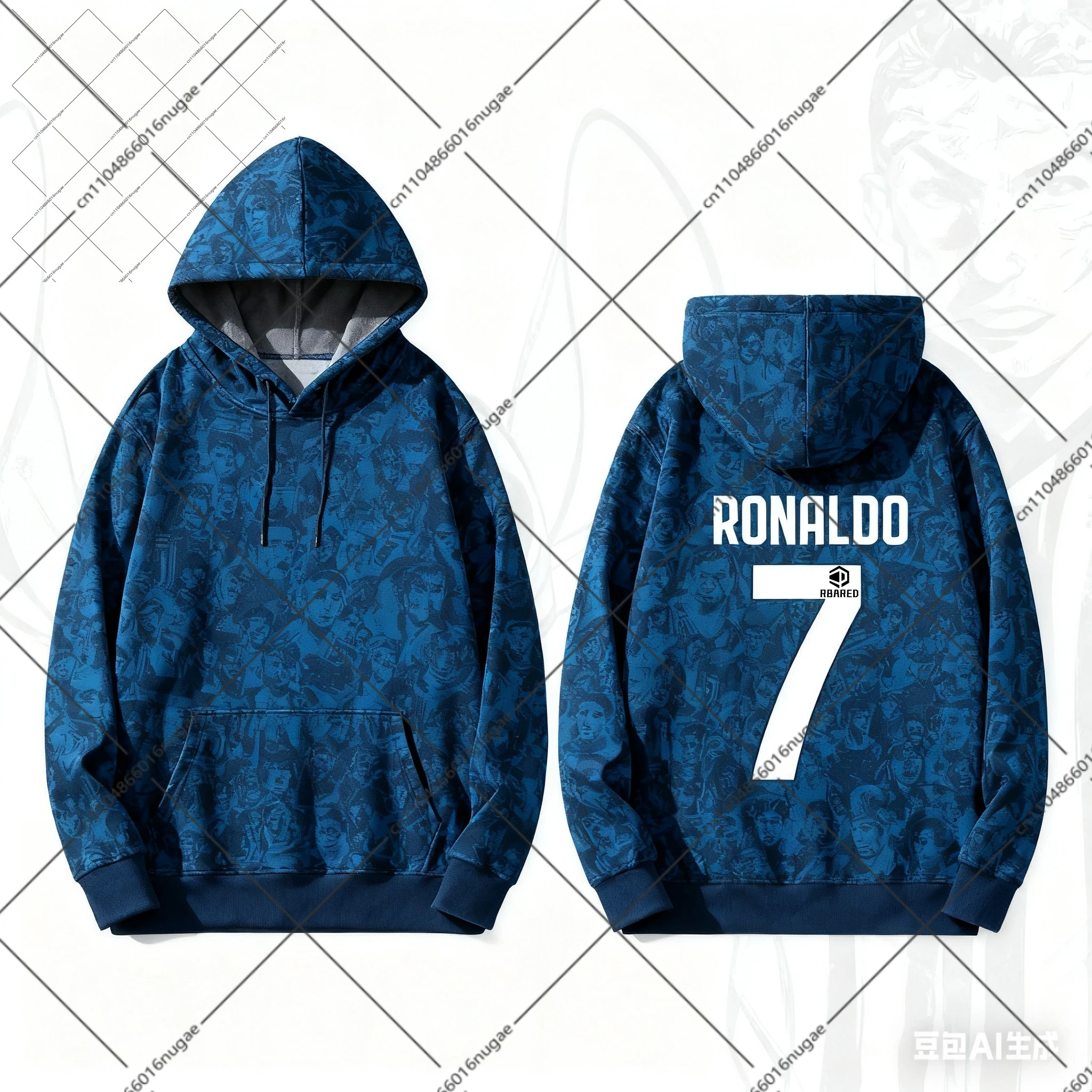 202526 AI أزياء رجالية ثلاثية الأبعاد للنساء متباينة رونالدو اللون رياضي هوديي كامو طباعة كم الصيف والمدرسة وإصدار ملابس الشارع #3