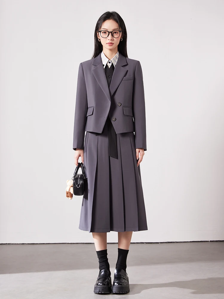 AIyssa Chaqueta + falda de traje de dos piezas para mujer profesional de moda. Temperamento elegante, nuevo estilo 2025