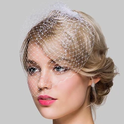 Birdcage Veil White Ivory Black Pink Wedding Accessories voile mariée scintillant