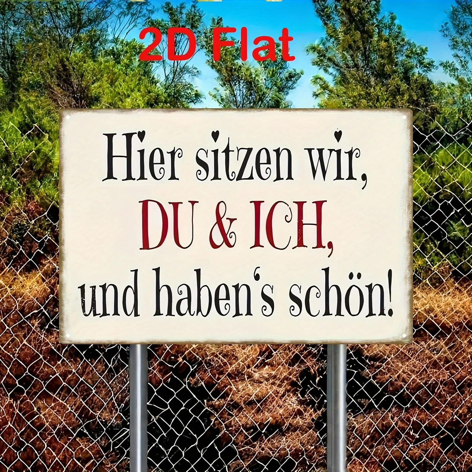 CIFbuy Vintage German Farmhouse Couple Quote Aluminum Wall Art Waterproof Wear Resistant Kitchen Living Room Cafe Gift Decor