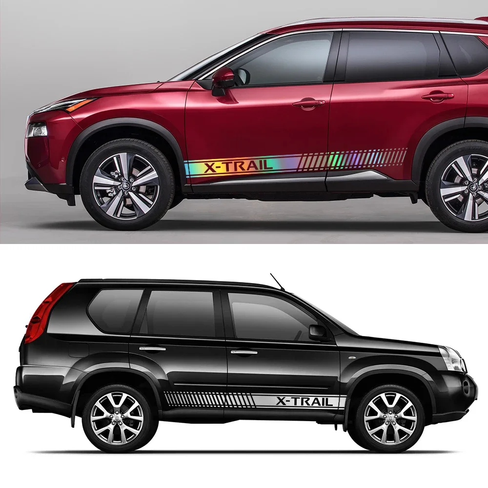 ملصقات باب السيارة لنيسان X Trail X-trail T30 T31 T32 اكسسوارات الجانب تنورة المشارب الرياضة التصميم الفينيل فيلم الشارات #4