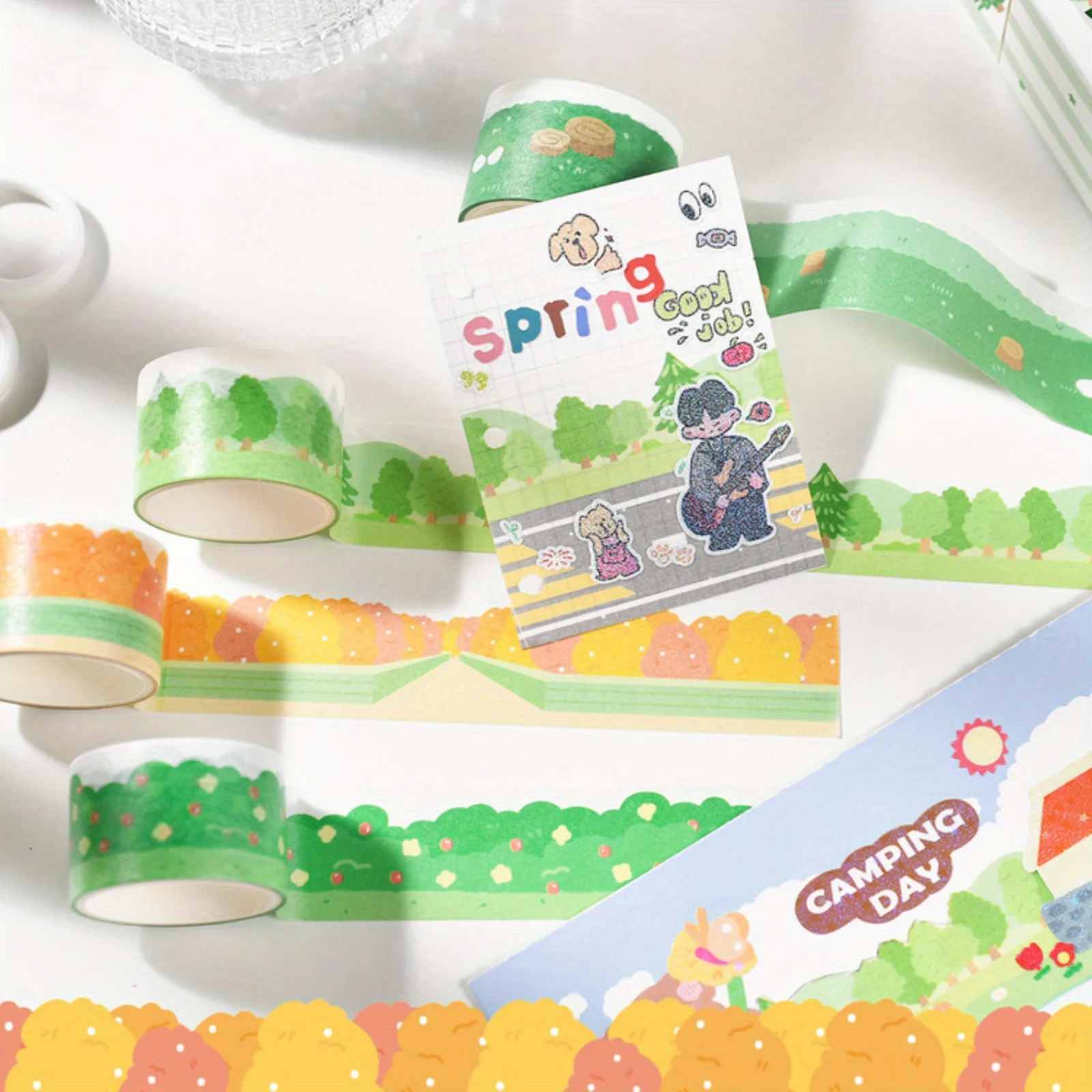 4 roll/set 2.5cm*2m Simple Washi Tape Creative Fresh Masking Tape DIY Handbook Collage Material Stickers Aesthetic Stationery