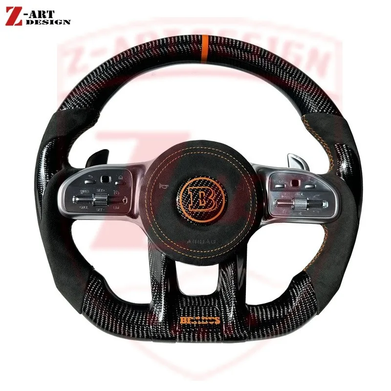 Z-ART 2019+ W464 Carbon Fiber Steering Wheel For Mercedes W464 G Wagon Carbon Fiber Thread Steering Wheels For Benz W464 G Glass