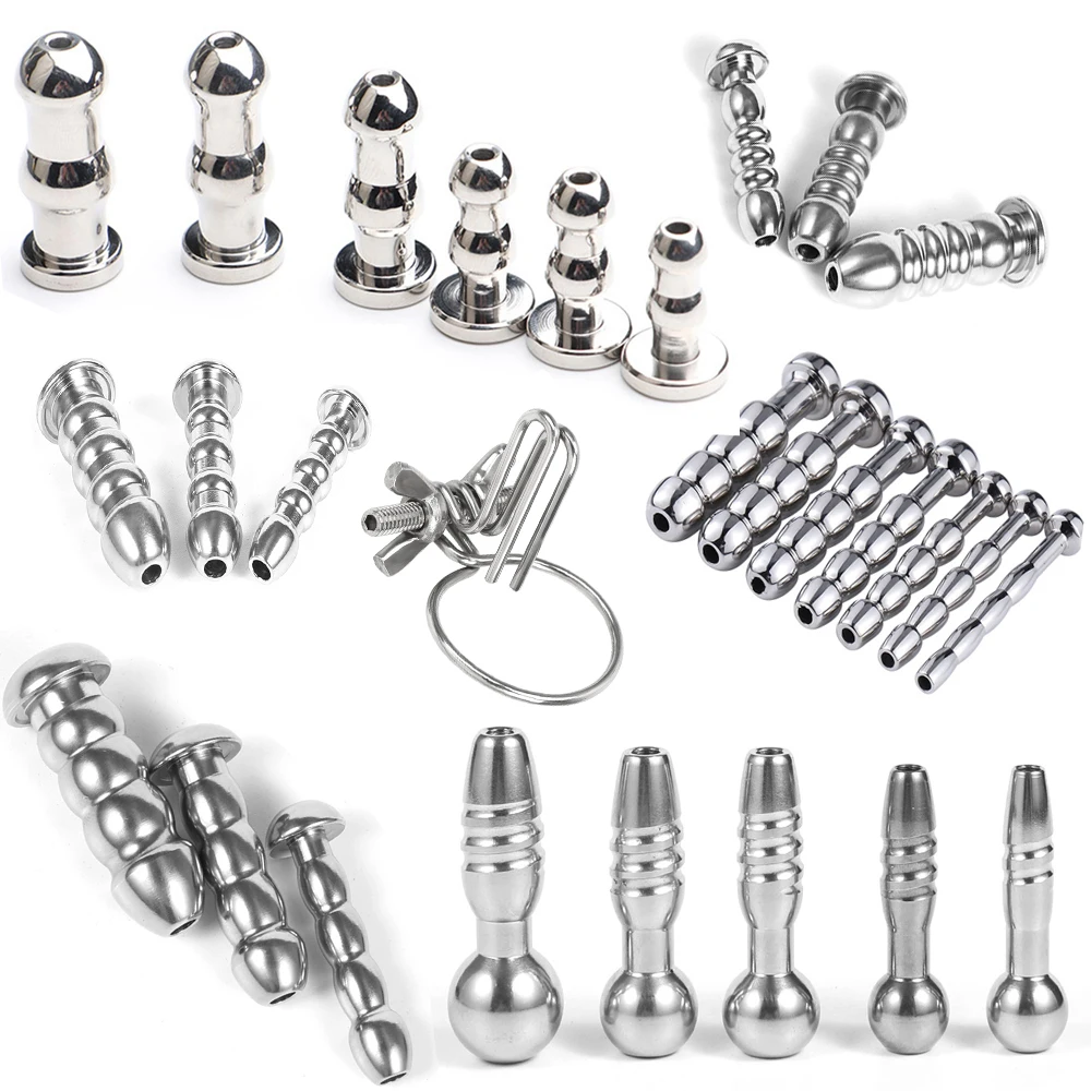 28 Kinds Stainless Steel Hollow Out Urethral Plug Urethra Dilator Sex Sound Horse Eye Stick Stimulation Chastity Sex Toy for Men