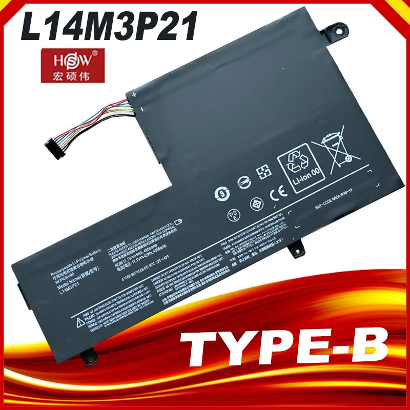 L14M3P21 Laptop Battery For Lenovo Flex 3 4 1470 1480 1580 1570 Yoga 500-14ISK Edge 2-1580 L14L3P21 L15L3PB0 L15M3PB