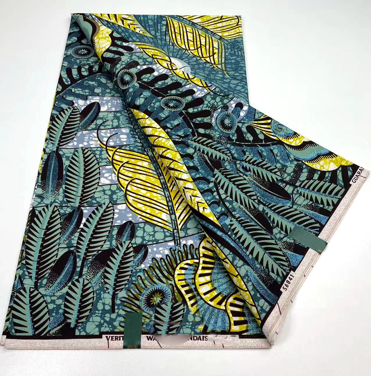 قماش شمع أنقرة حقيقي عالي الجودة لعام 2025 100% قطن 6 ياردات قماش مطبوع ذهبي نيجيري غانا لفستان الحفلات النسائية #4