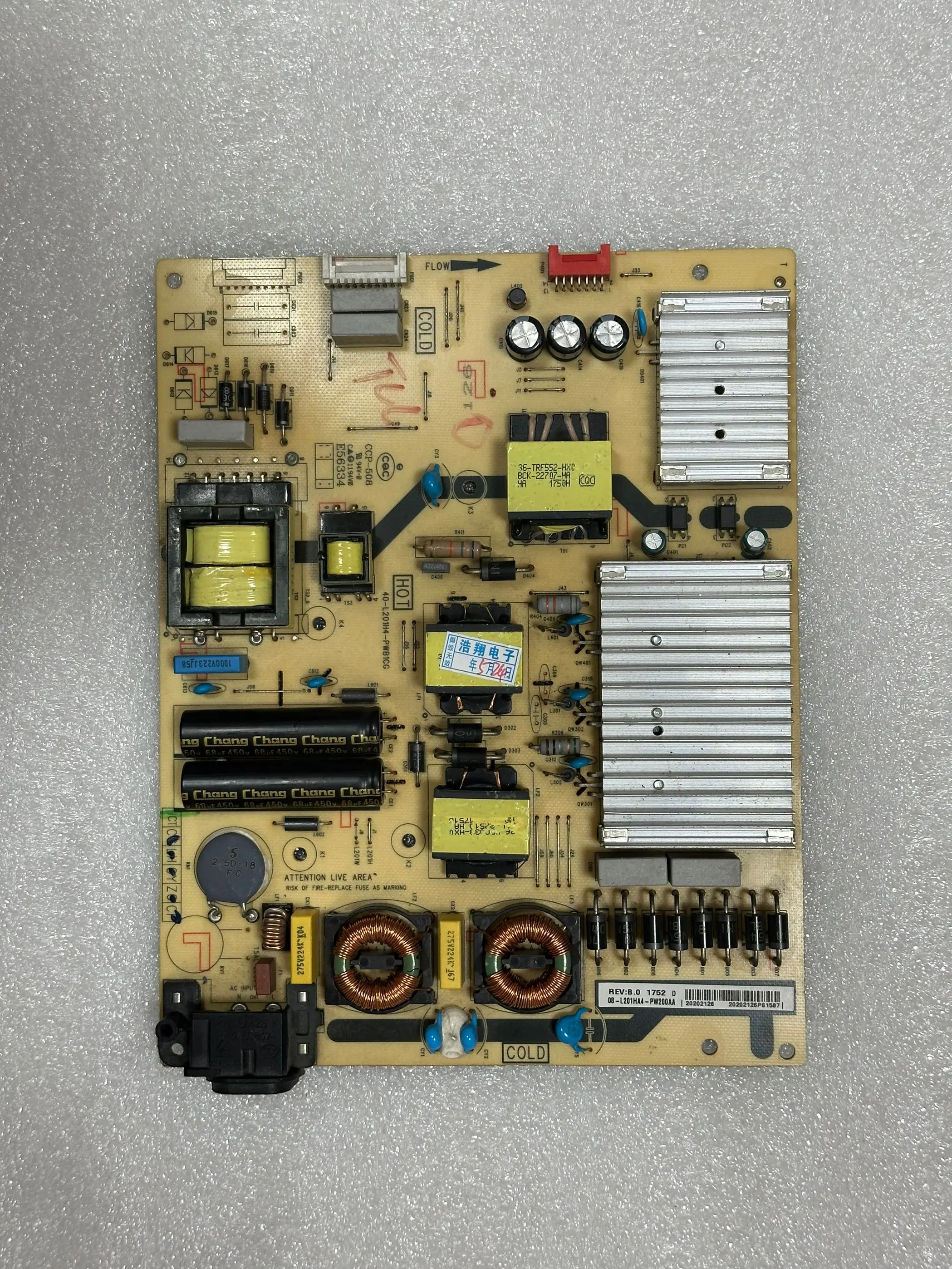 

Original L65P3, L65A880C power board 40-L201H4-PWB1CG 08-L201HA4-PW200AA in stock