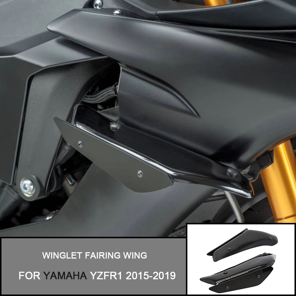 

For YAMAHA YZFR1 YZF-R1 2015 2016 2017 2018 2019 Motorcycle Fairing Side Winglet Aerodynamic Wing Deflector Kit Fixed Fairing