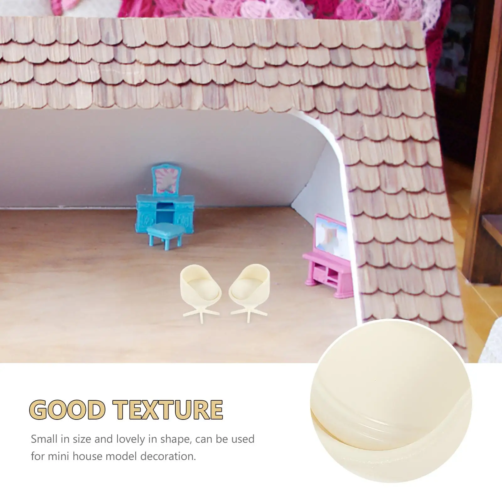 4 Pcs Mini Ornaments for Crafts Miniature Doll House Furniture Dollhouse White Abs Chair