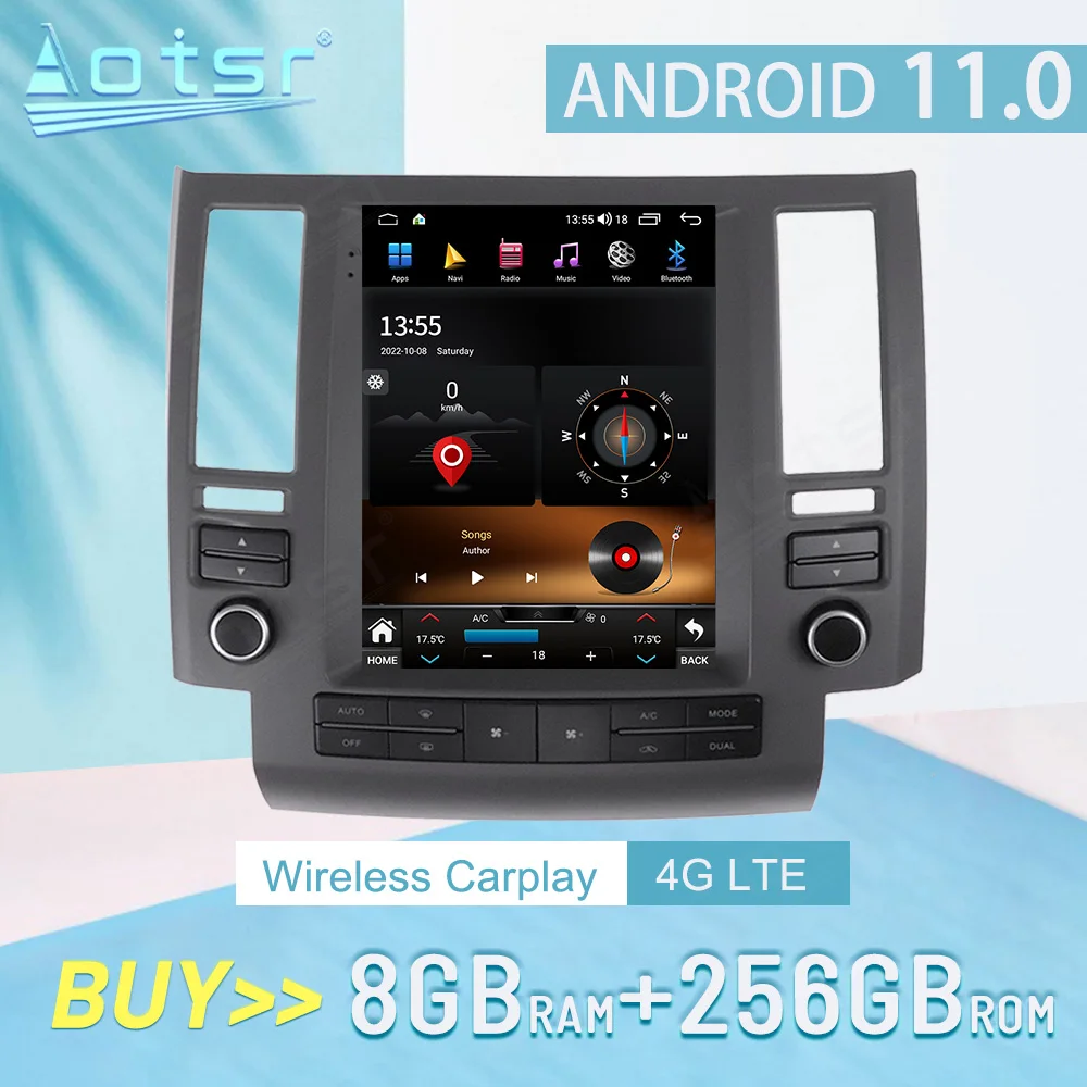 

For Infiniti FX35 FX45 2003-2006 CARPLAY Android 12 Car Radio Stereo Receiver Autoradio Multimedia Player GPS Navigation