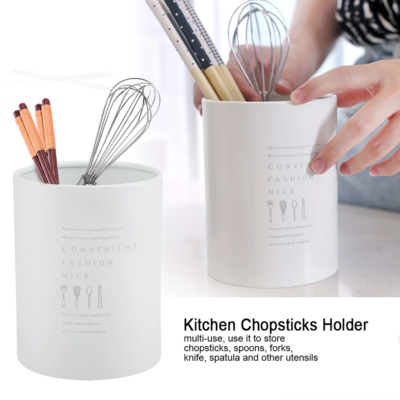 

Kitchen Utensil Holder, Stainless Steel Chopstick Holder, Kitchen Utensil Holder - Chopsticks, Forks, Spoons Organizer