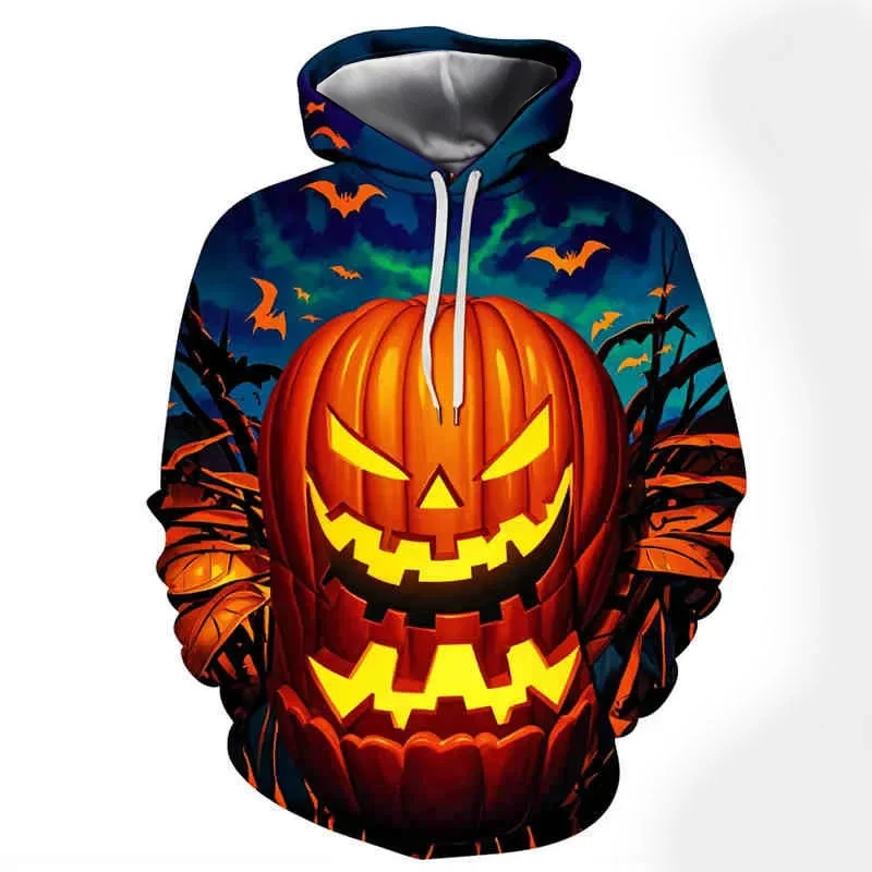 

Halloween Series Pumpkin Head Hoodie 3D Printing Pullovers Casual Comfortable Sports Clothes Autumn Loose Sweatshirt Streetwear