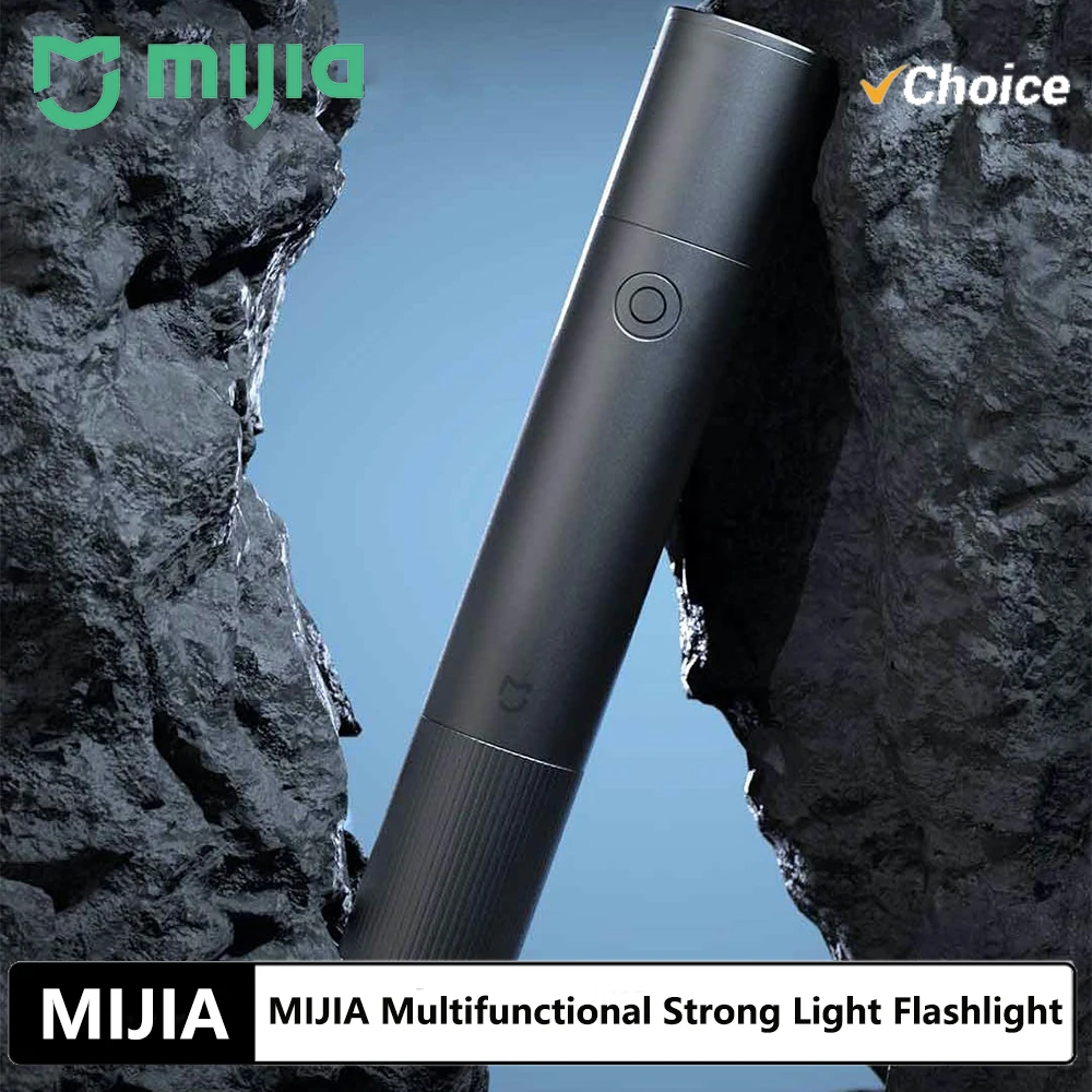 2026 MIJIA Multifunctional Strong Light Flashlight Zoom Type-C 10W Portable Power Bank 3200mAh IP54 Waterproof 1000lm Lighting -