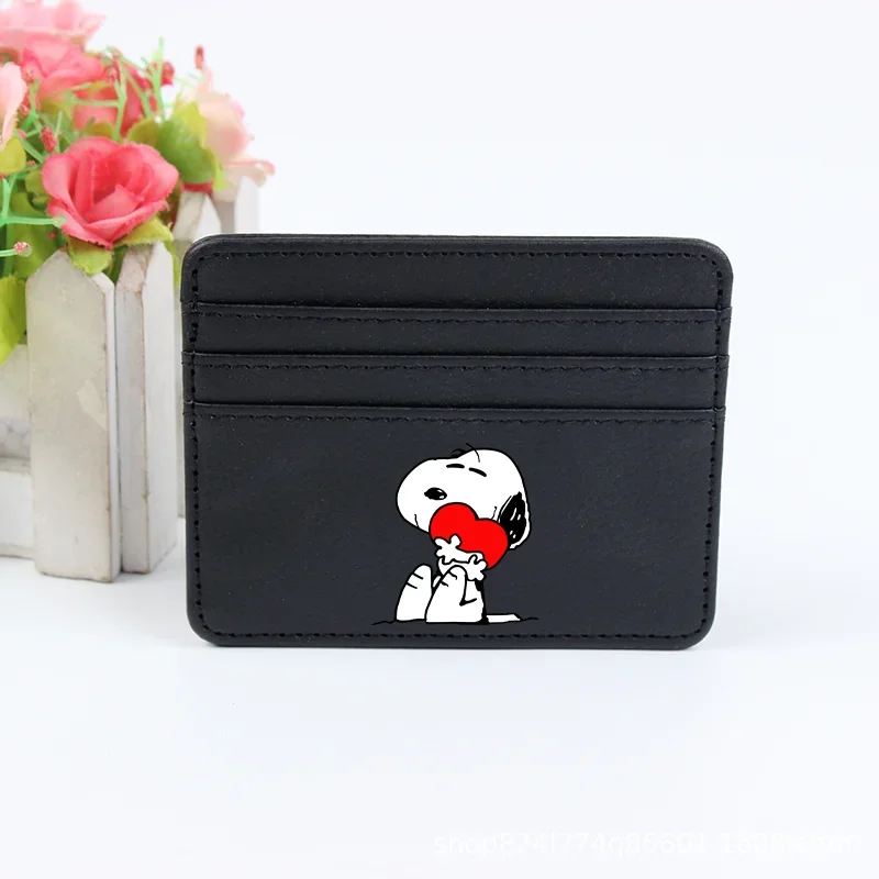 Snoopy Coin Purse Change Bag Credit Card Holder Anime Drivers License Storage Bags Wallet Men PU ID Cards Cover Case Bags Gift