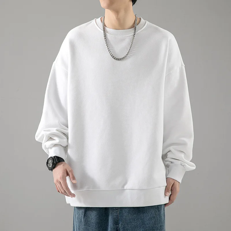 Spring Autumn O Neck Sweatshirts Men Solid Streetwear Y2K Pullover Hoodies Male Fashion Hip Hop Vintage Hoodie Mens Clothing