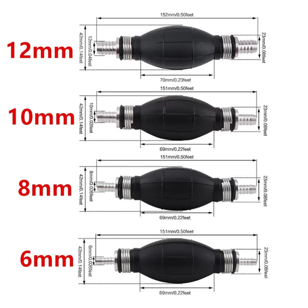 6/8/10/12mm Oil Fuel Pump Rubber Manual Liquid Oil Transfer Pump Petrol Diesel Hand Primer Bulb for Car Boat Motorcycle