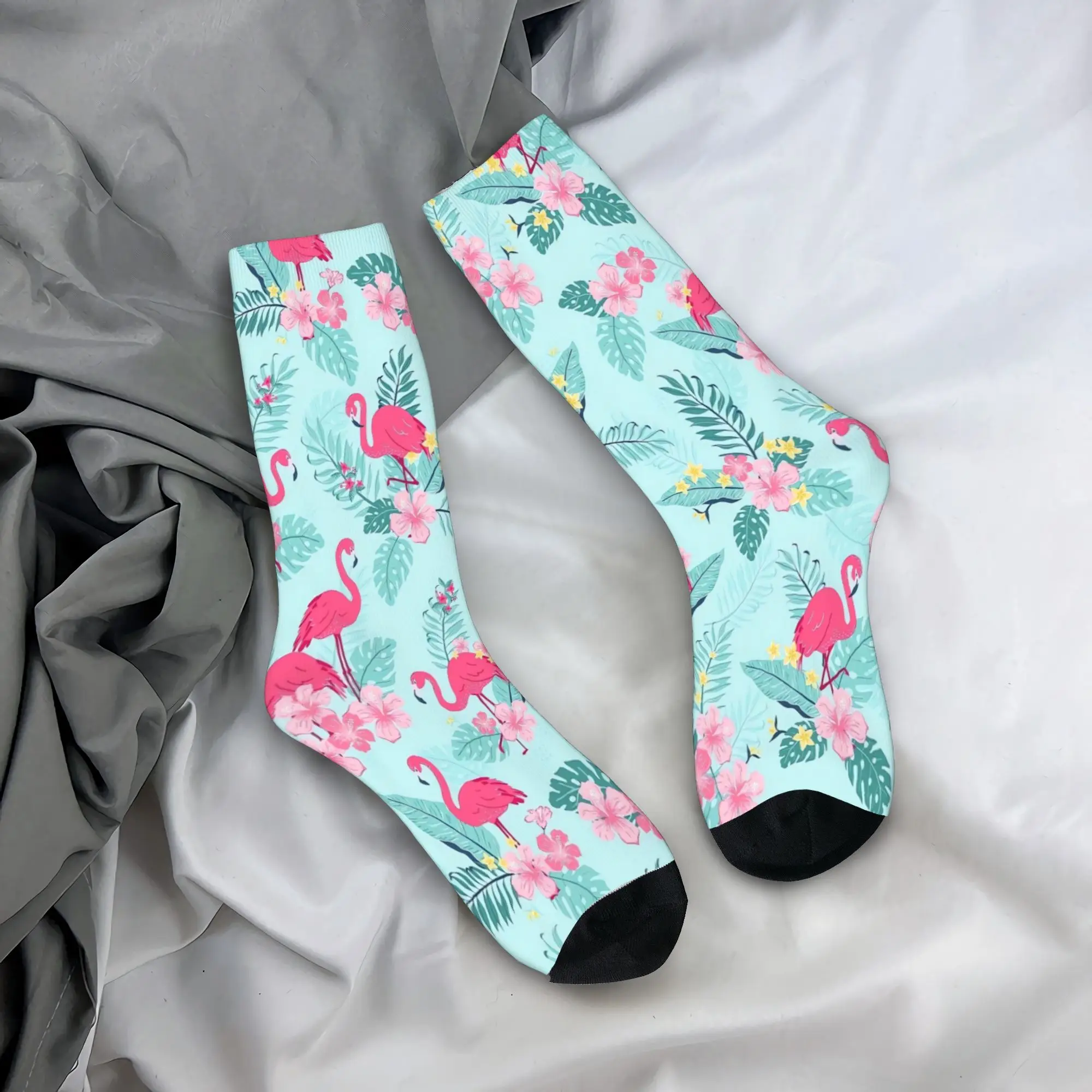

Heart Lips Flamingo Love Tie Socks Autumn Stockings Kawaii Men Comfortable Socks Printed Outdoor Non Skid Socks