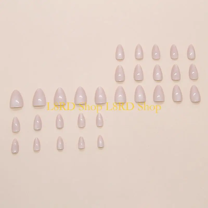 L8RD Cats Eye Press on Glitters Almond Acrylic Fake Reusable on for DIY Art Manicure Decorations