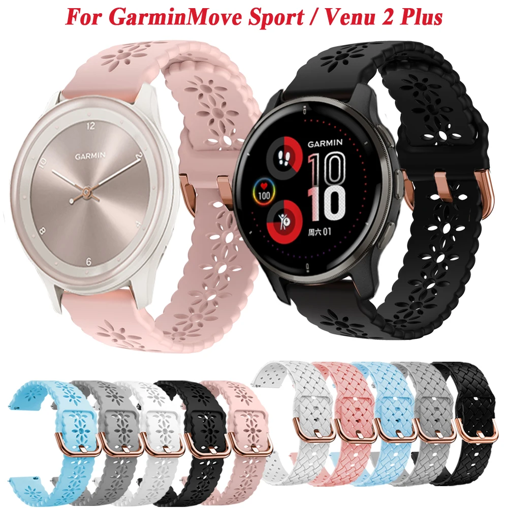สายนาฬิกาข้อมือ20เมตรสำหรับ Garmin vivoactive 3สาย venu 2 Puls SQ2 Forerunner 245 645 55 garminmove นาฬิกาสปอร์ตซิลิโคน