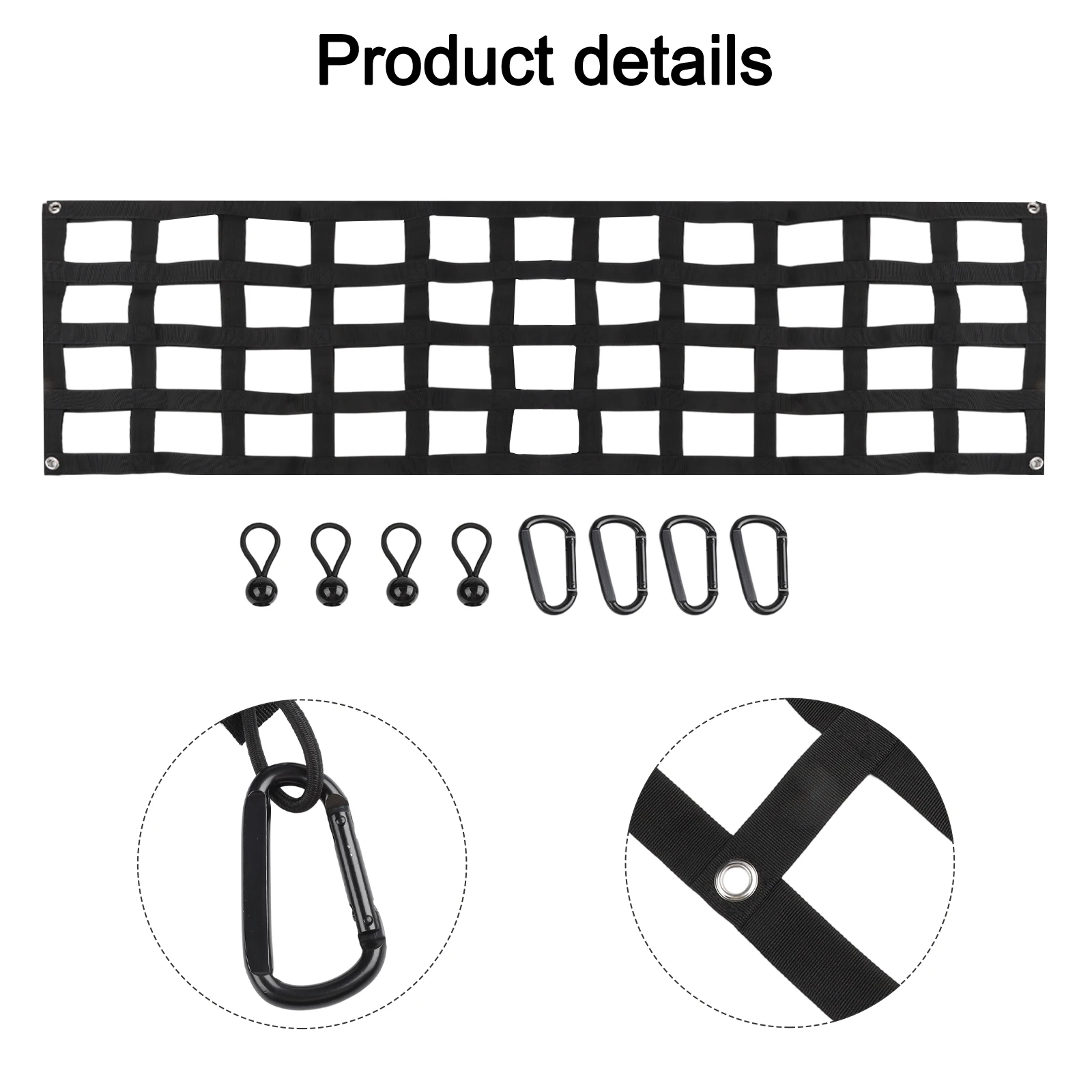 Truck Bed Tailgate Net Designed for Full Size Pickup Applications with Focus on Cargo Security and Airflow Management