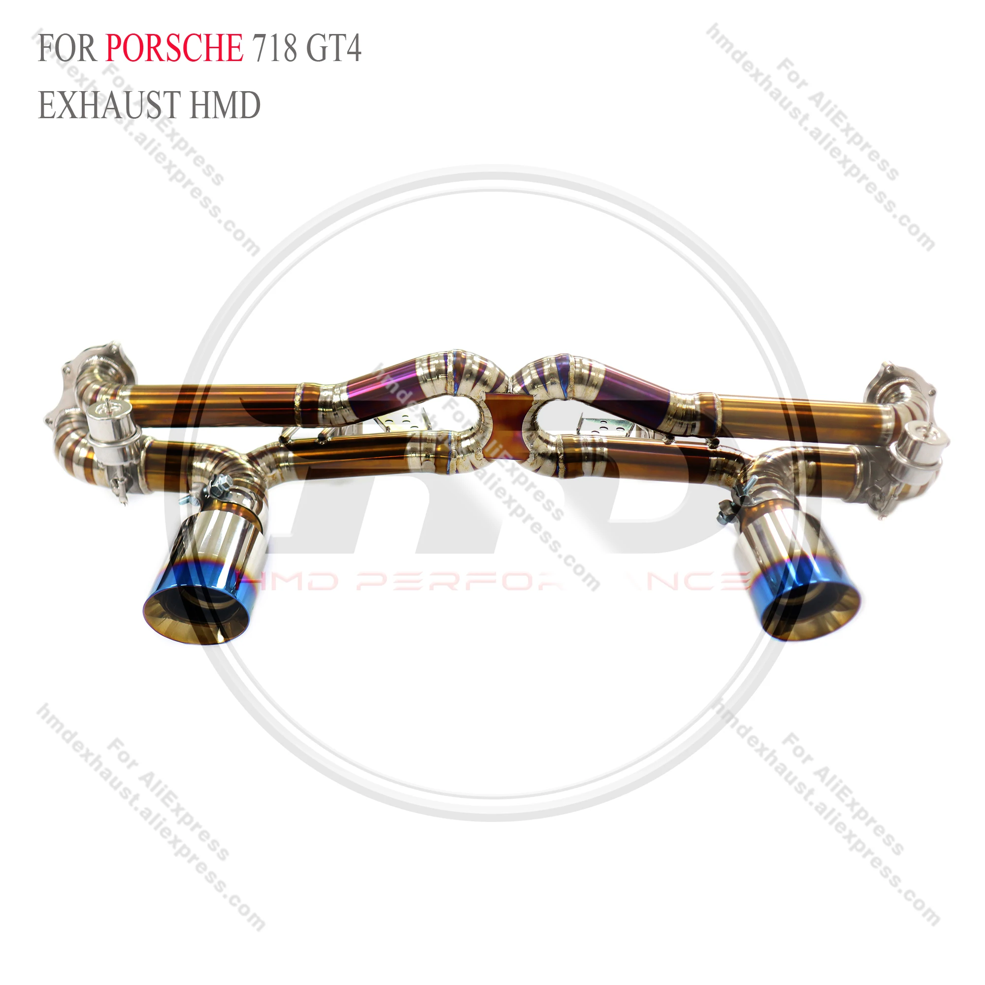 

Titanium catback for Porsche 718 GT4 with valve HMD Exhaust System Performance Quality certification