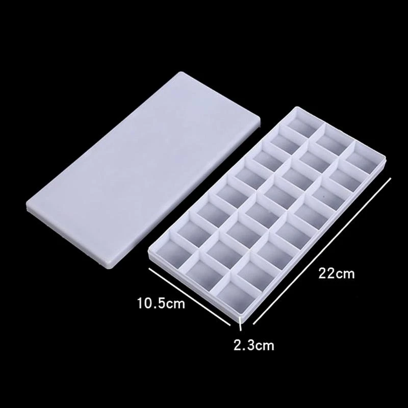 Paint Palette 24 Wells Artist Plastic Paint Holder Tray with Protective Lid 