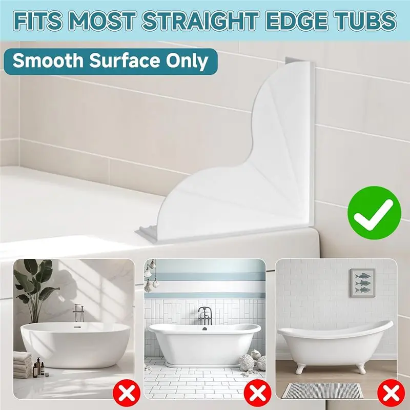 [NEWA64Z!】 Shower Splash Guard Shower Corner Water Guard Strong Suction Cups