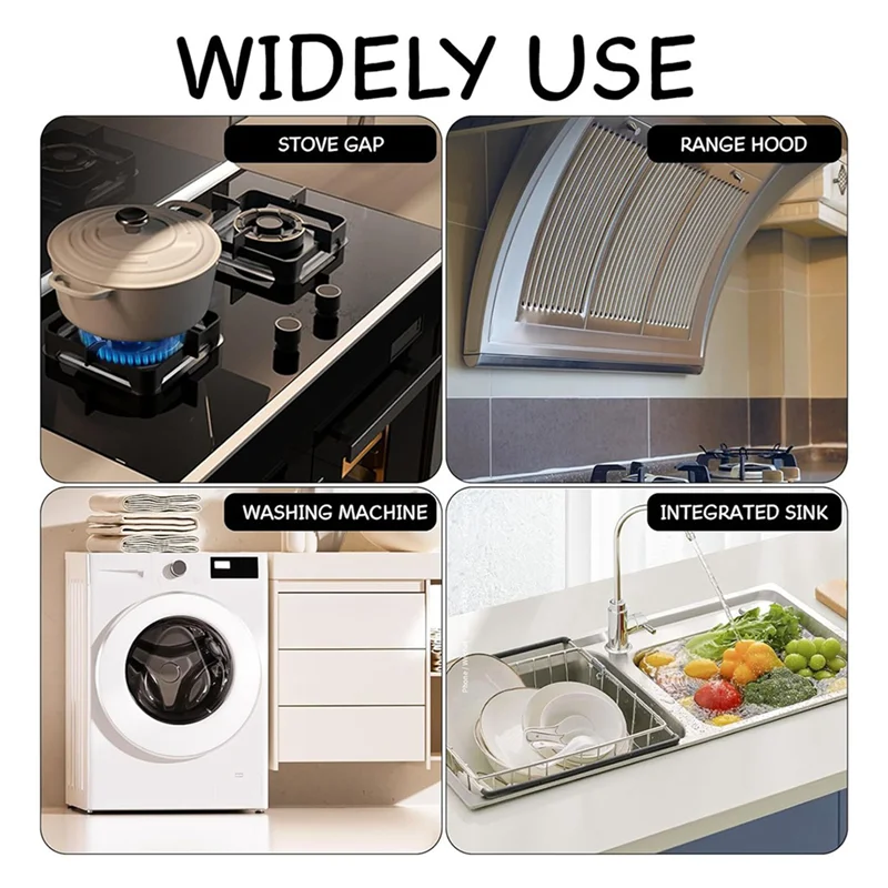 

ABMH-4 Pair Stainless Steel Stove Covers, Stove Filler, Stove Guard For Kitchen Oven Counter Side Covers, Range Trim Kit