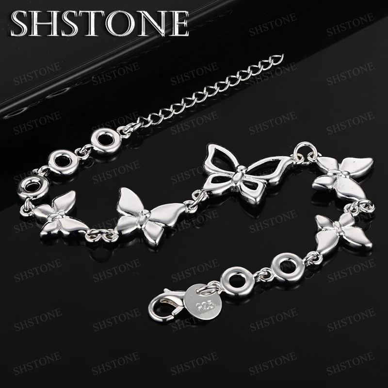 

925 Sterling Silver Bracelet Butterfly Hand Chain For Women Party Sweet Engagement Wedding Fashion Jewelry Birthday Gifts