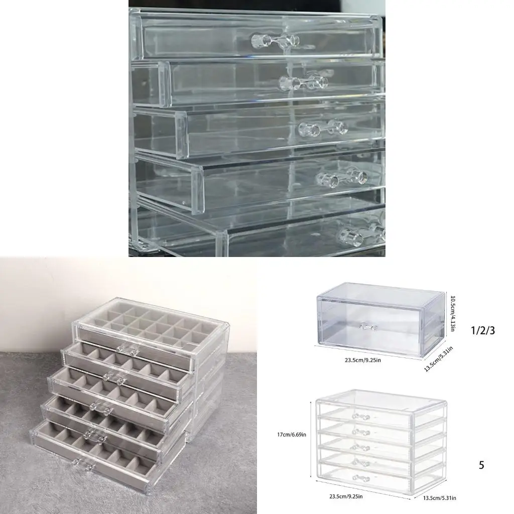  Sturdy Acrylic Drawer Organizers for Cosmetics and Jewelry Display and Storage