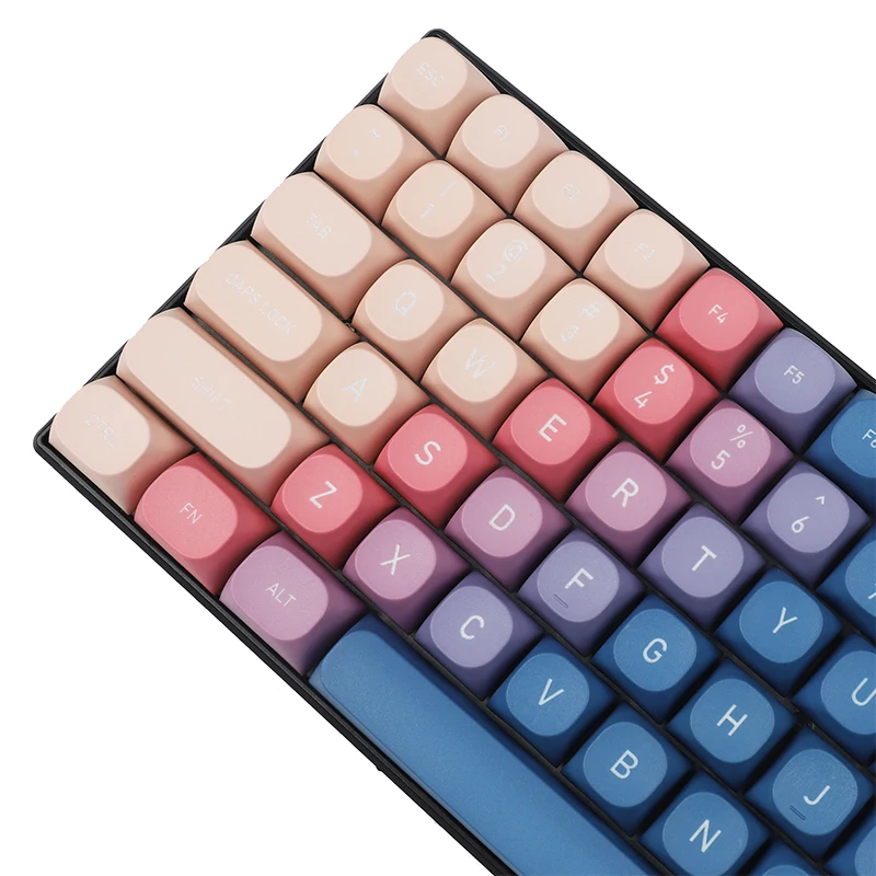 PBT material MA height sunset color scheme 141-key mechanical keyboard personalized cross chrysanthemum personalized keycap