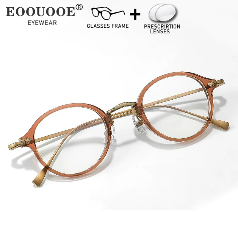 

Acetate Small Eyeglass Vintage Glasses Men Women Filter Blue Light Prescription Lenses Myopia Progressive Reading Glasses