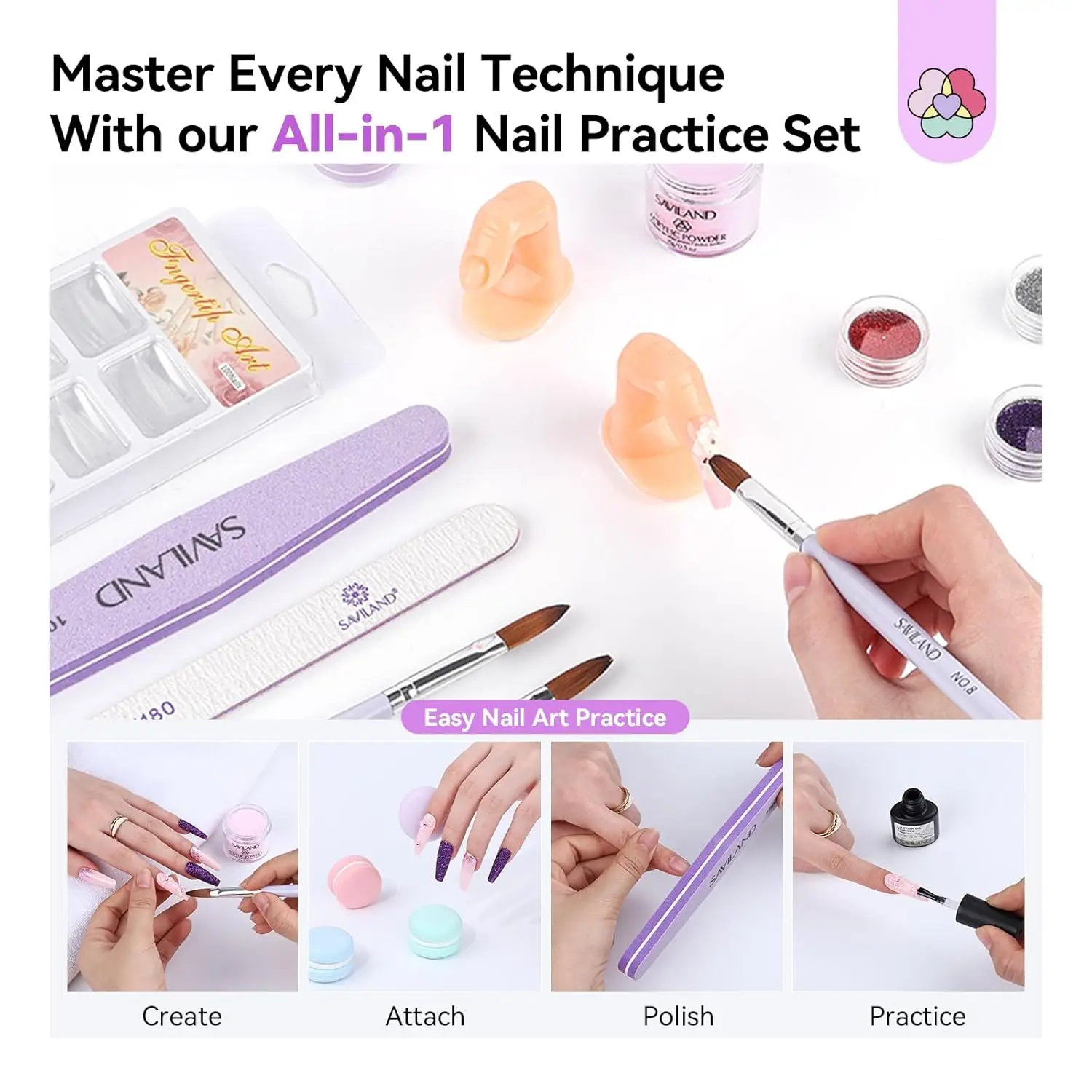 Kit completo per unghie in acrilico con lampada da 88 W, smalto gel, trapano e strumenti per unghie di qualità salone fai da te domestico