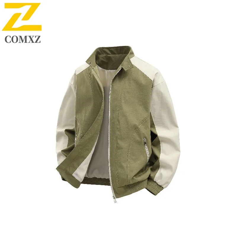 COMXZ سترة أنيقة الرجال جديد الربط الوقوف طوق السفر في الهواء الطلق يندبروف معطف الشارع الشهير نمط الخريف ارتداء مقاومة الملابس