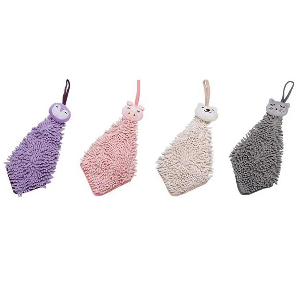 1Pcs Hanging Square Hand Towel High Absorption Microfiber Tough Texture No Lint Stylish Versatile Creative Pet Design Dry Towel