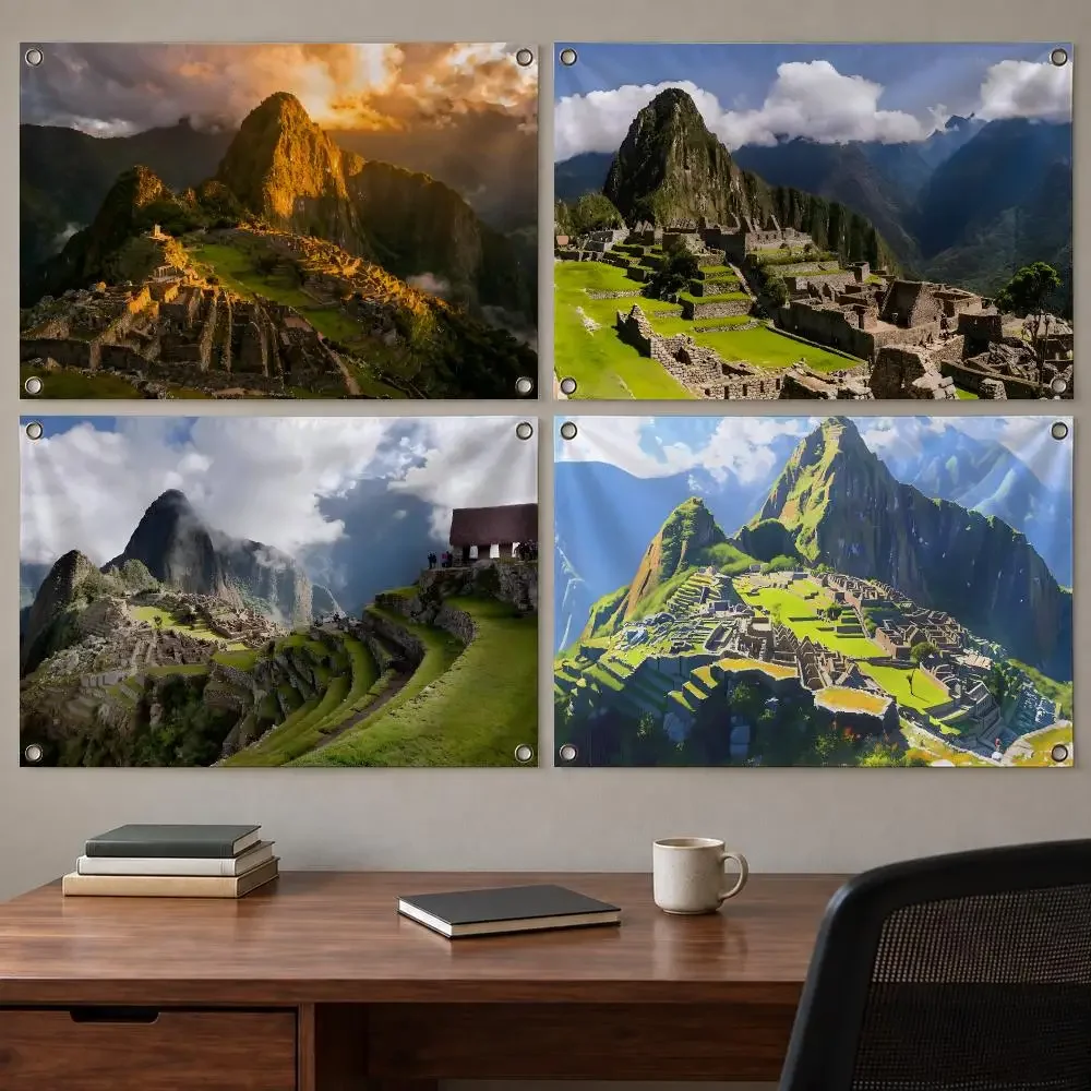 Classic Landmark Machu Picchu Flags Indoor Outdoor Wall Banner Party Decor Large Hanging Wall Backdrop