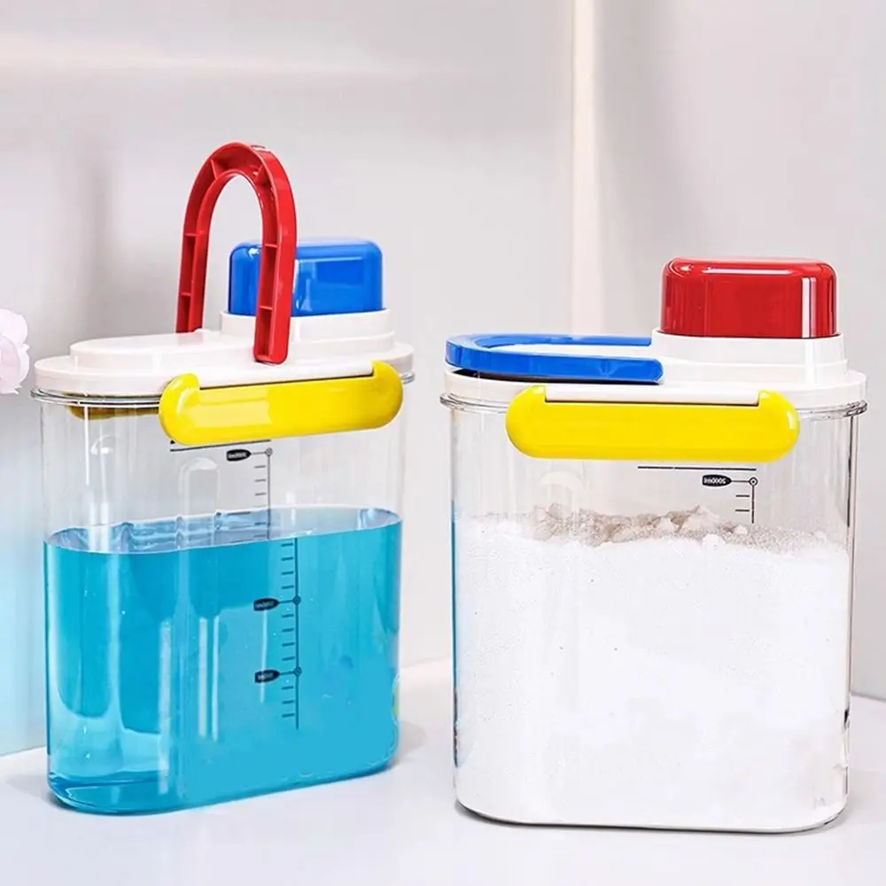 

Plastic Cereal Storage Box Transparent Large Capacity Rice Storage Bucket with Handle Mold-proof Grain Storage Tank Flour