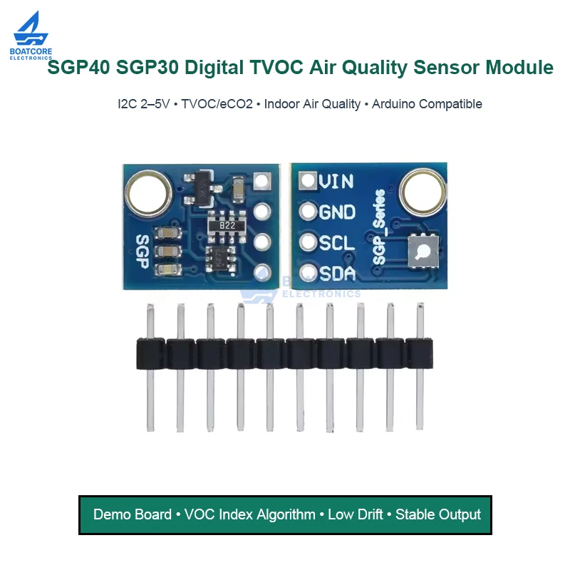 1 Buah Modul Sensor Deteksi Kualitas Udara Digital TVOC SGP40 SGP30 Papan Demo Kompatibel untuk Arduino