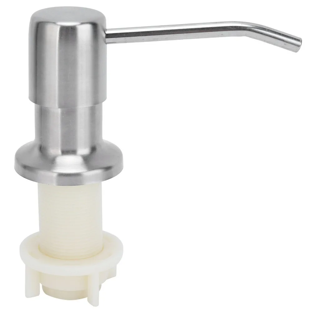 304 Stainless Steel Soap Pump Head Kit Extension Tube 3.94ft Silicone Tube Liquid Dispenser Pump Brushed Finish Swivel Nozzle