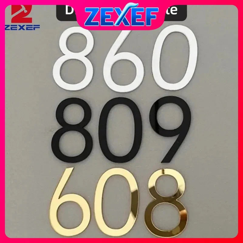 

ZEXEF 3D цифры, наклейка с номером дома, самоклеящаяся дверная табличка, знак, уличный адресный номер, квартира, офис, номер отеля, домашний декор