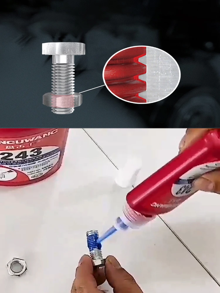 50ml Thread Locking Glue222 243 262 277Tightening Screws Prevent Loosening Rusting Caulking Temperature Resistance AnaerobicGlue