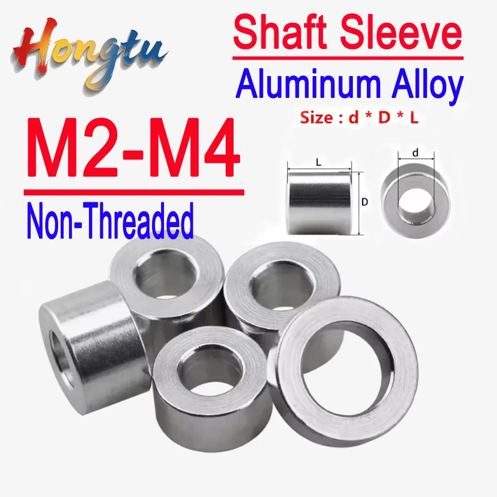 

Hongtu Aluminum Alloy Shaft Sleeves-M2/M2.5/M3/M4 Non-threaded Stand-off Spacers, Flat Washer Gasket Sleeves for RC Model Parts